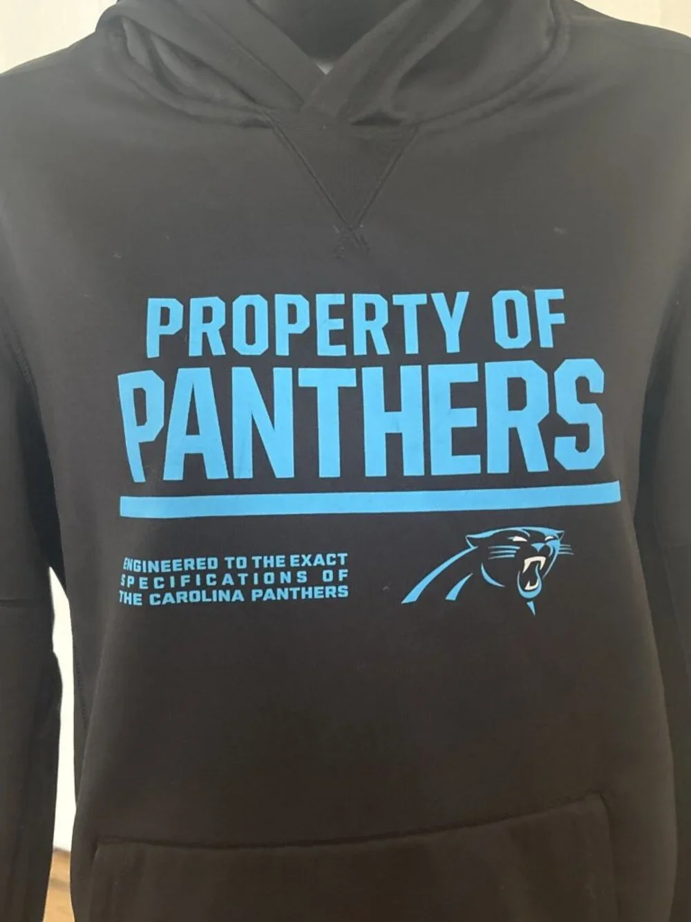 Nike Dri Fit NFL Carolina Panthers Hoodie Sweatshirt Womens’s XS/Youth Large